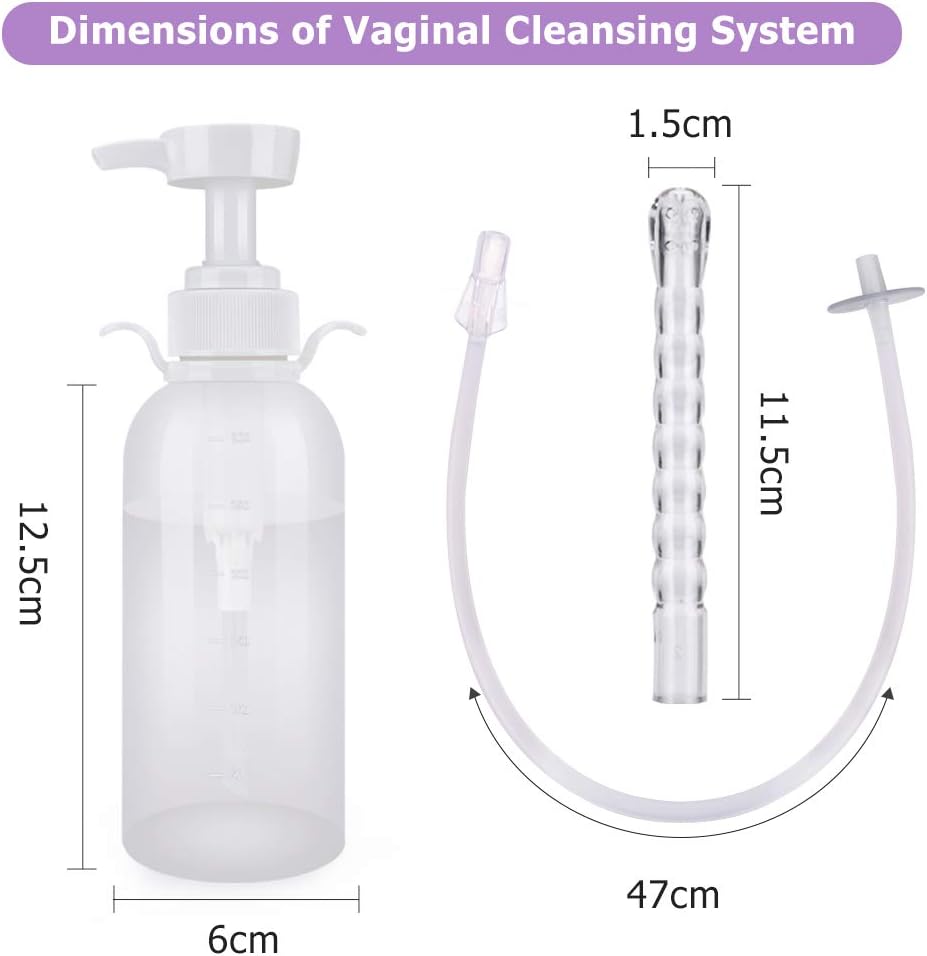 300ml Vaginal Douche Cleaner - Anal Douche Vagina Cleaning Kit, 3 Nozzle Tips - Reusable Manual Pressure Enemas for Douche, Coffee & Water Colon Cleansing/Detox (300ml/10.1oz): Health & Personal Care