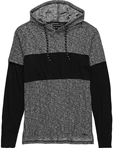 Ocean Current Tao Pullover Stripe Built In Sleeve Hoodie - Men's Grey Heather, S