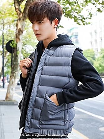 Amazon Happy Snowflakes メンズ 中綿ベスト おしゃれ 暖かい 秋冬