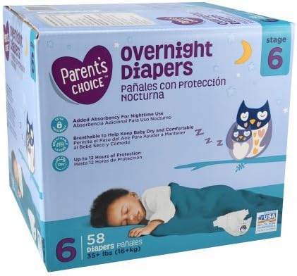 parents choice overnight diapers size 7