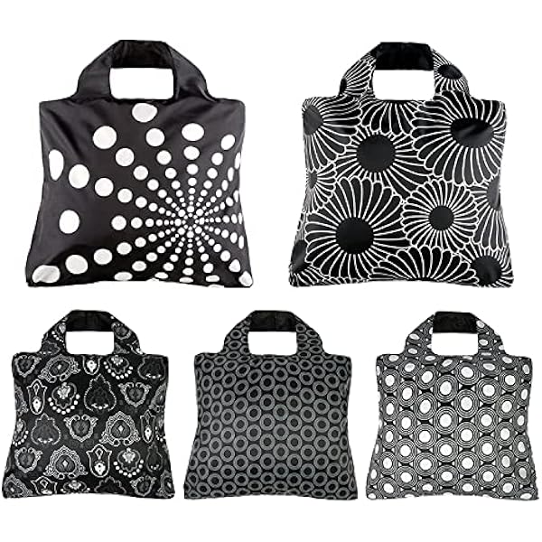 Envirosax Reusable Grocery Bag Set – 5 Pack Holiday Season Design Washable Tote Bags (Navy Blue) - View #11