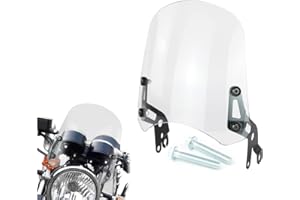 REARACE Motorcycle Windshield Windscreen Fit for Royal Enfield Continental GT 650 2018-2023, Interceptor 650 2018-2023 (Clear