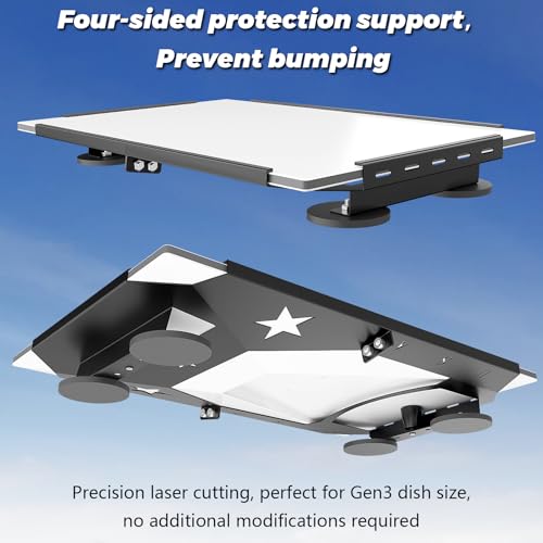 Starlink Standard 4/4X Mount, Starlink Gen 3/4 Roof Mount Mount, Magnetic | Quick Release Flat Magnet Mount, Starlink Standard 4 Dish Mounting Kit for RV, Van, Boat, Truck, Four-Sided/Rubber Protection