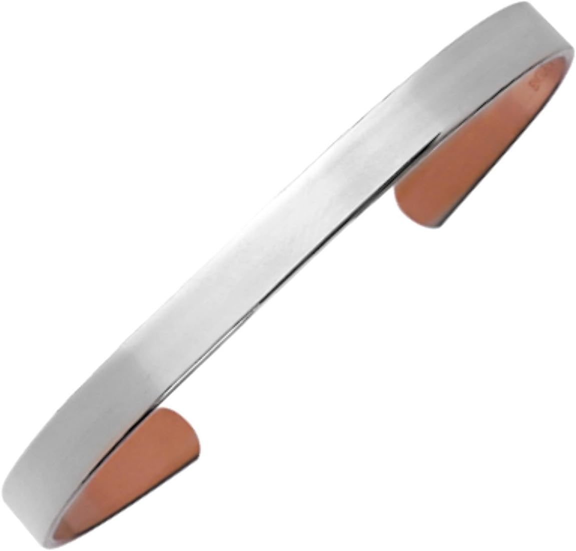 Silver Plated COPPER BRACELET For Arthritis & Rheumatism Health Band 6.75mm Wide – Three Size Options: XS Fits Wrist Up To 16cm