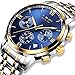 Mens Fashion Business Quartz Watches with Stainless Steel Band LIGE Classic Casual Analog Sport Wrist Watch