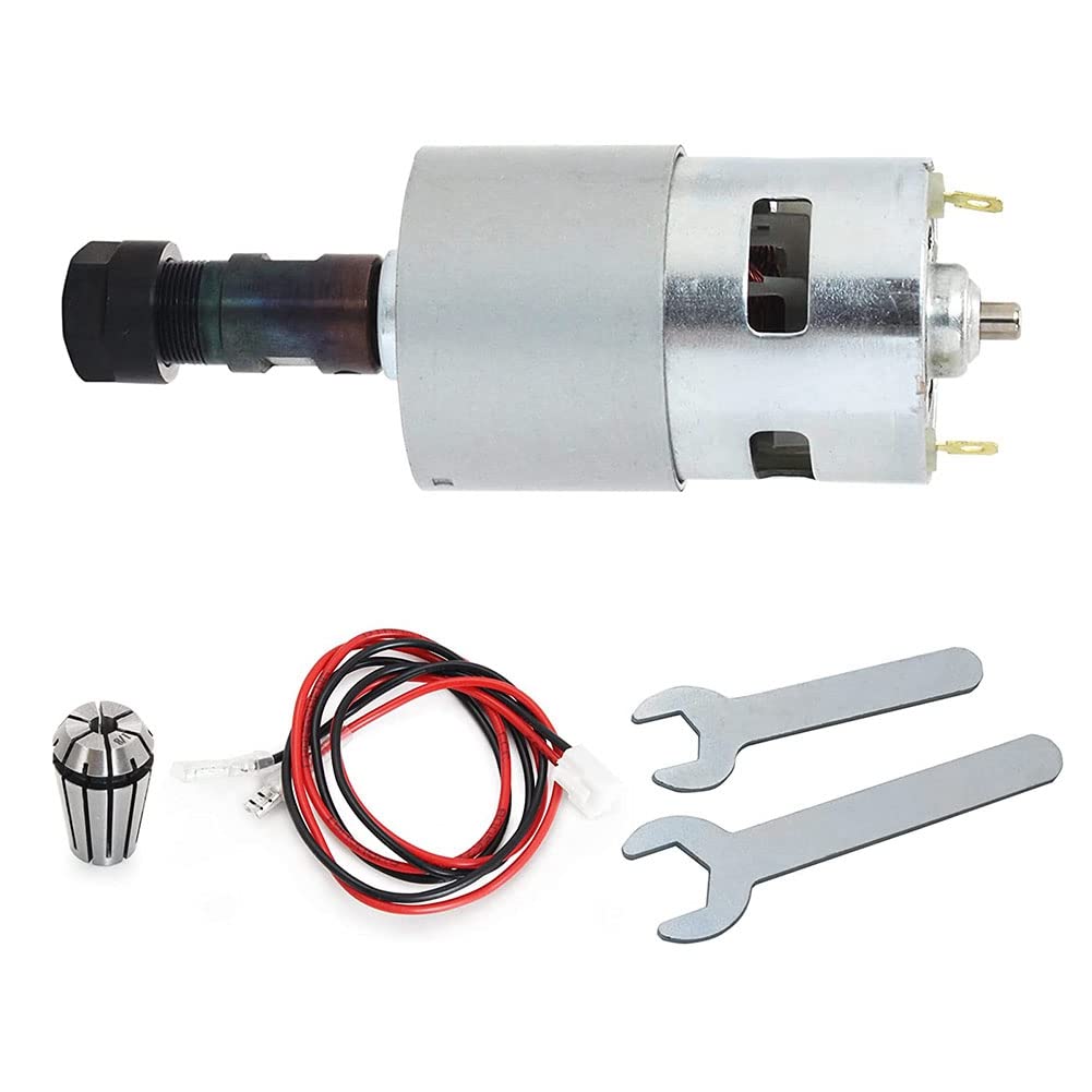 Hopbucan DC Motor CNC 775 Spindle Motor 100W 12-24VDC 20000RMP + ER11 Collet for DIY Mini CNC 3018 3018Pro 3018Pro-Max 3018Pro-N