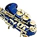 LAGRIMA Professional E Flat Alto Saxophone with Tuner, Case, Mouthpiece, Cleaning Cloth Rod, Glove, Neck Strap for Beginners Adult (Blue)
