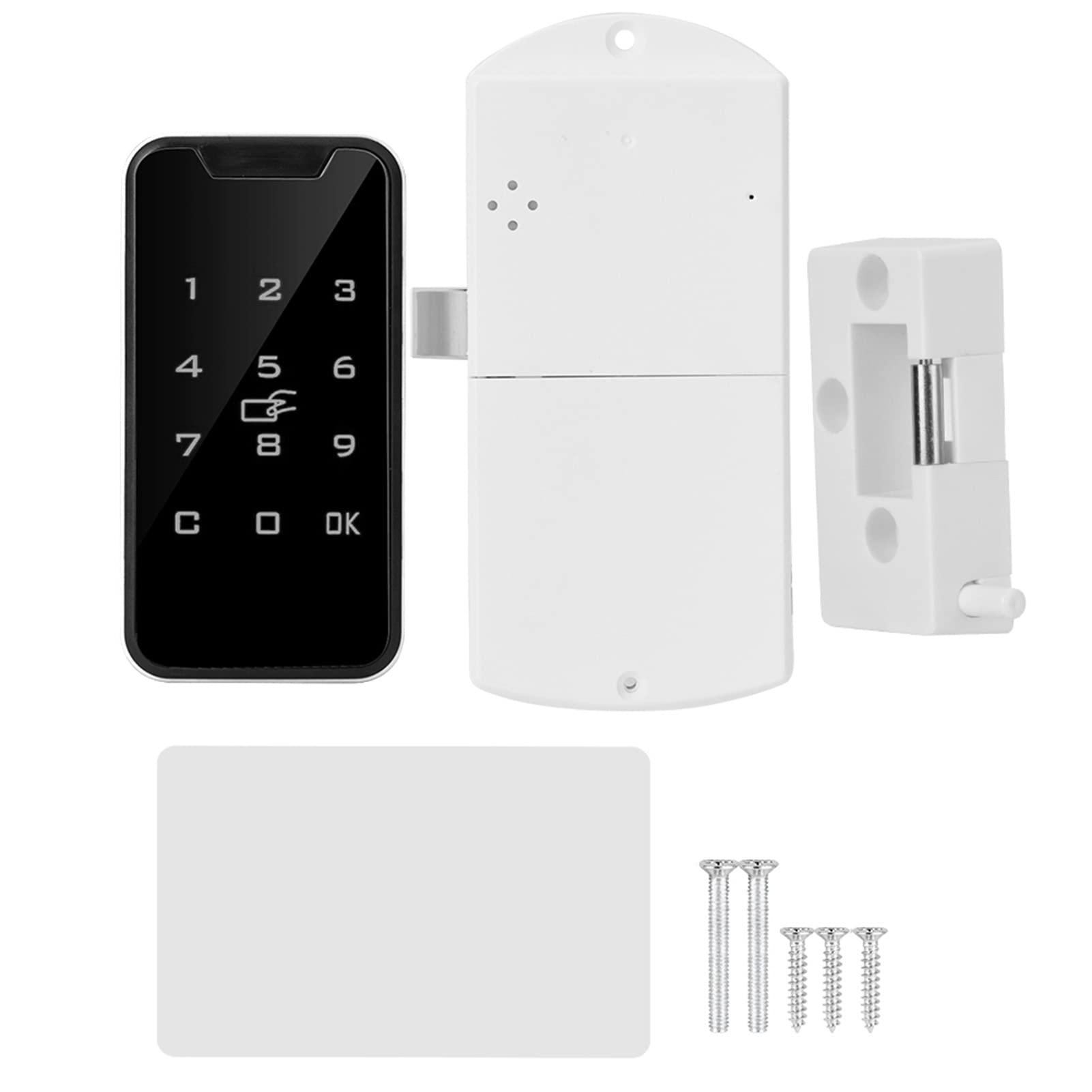 Smart Digital Password Lock High Sensitivity Induce to Unlock with Card or Password Long Service Life Zinc Alloy Black White,Locks and Accessories