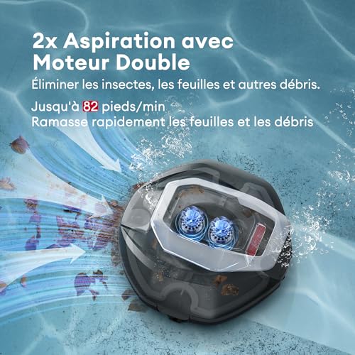 Ultenic Pooleco 10 Robot Swimming Pool, 90 Min, 80 m², Wireless Pool Robot, Self Parking, 3 Hours Quick Charge, Hookless Recovery Design, Suitable for a Wide Range of Pools