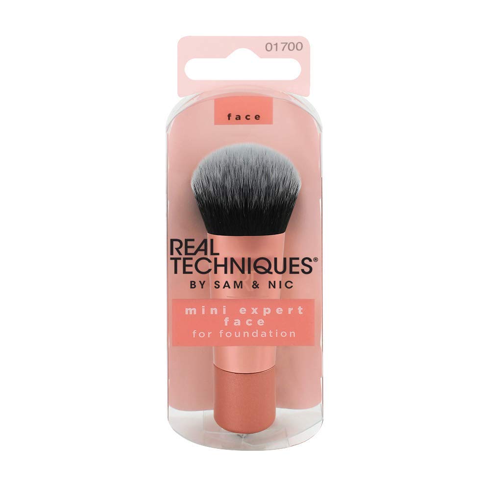 Real Techniques Mini Travel Size Expert Face Makeup Brush for Foundation (Packaging and Handle Colour May Vary): Beauty