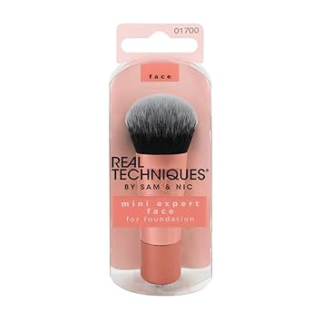 Real Techniques Mini Travel Size Expert Face Makeup Brush for Foundation (Packaging and Handle Colour May Vary)