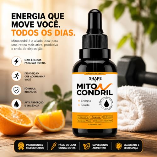 Mitocondril Suplemento Líquido 30ml Energia e Disposição Uso Diário Prático Alta Absorção Fórmula com L-Carnitina Taurina D-Ribose Suporte Nutricional Bem Estar