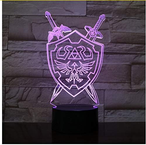 Sykdybz The Legend of Zelda 3D Night Lights Table Lamp Anime Game Breath of The Wild Visual Illusion 3D Led Luces Navidad