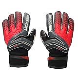 Shinestone Goalkeeper Goalie Gloves, Youth Adult Kids Soccer Football Goalkeeper Goalie Gloves with Strong Grip and Finger Protection to Prevent Injuries, Size 5-10, 3 Colors