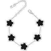 PRIMATORIA Five Leaf Clover Jewelry Set for Women |18K Gold Plated Bracelet Necklace Earrings | 5 Leaf Lucky Choker and Ear Studs for Mother and Daughter