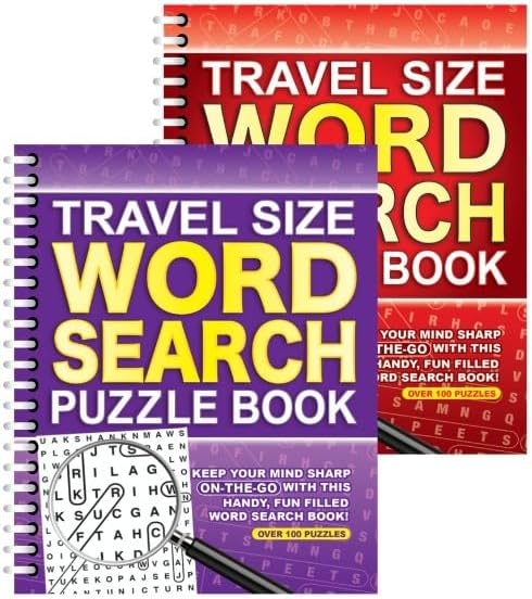 Squiggle A5 Travel Size Word Search Puzzle Books Set of 2