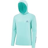 BASSDASH Men’s UPF 50+ Drawstring Fishing Hoodie Shirts UV Sun Protection Long Sleeve Outdoor Hiking Hooded T-Shirts FS33M