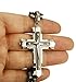 LOLIAS 5MM Stainless Steel Cross Pendant Necklace Men Byzantine Chain Necklace 22 Inches
