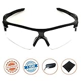 J+S Active PLUS Cycling Outdoor Sports Athlete's Sunglasses, 100% UV protection (Black Frame/Clear Lens)