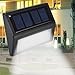 Solar Powered Wall Light 4 Pack Solar 6 LED Light Wall Mount Garden Path Lamp Step Lights Outdoor Patio Gutter Fence Lighting (4 Pack)
