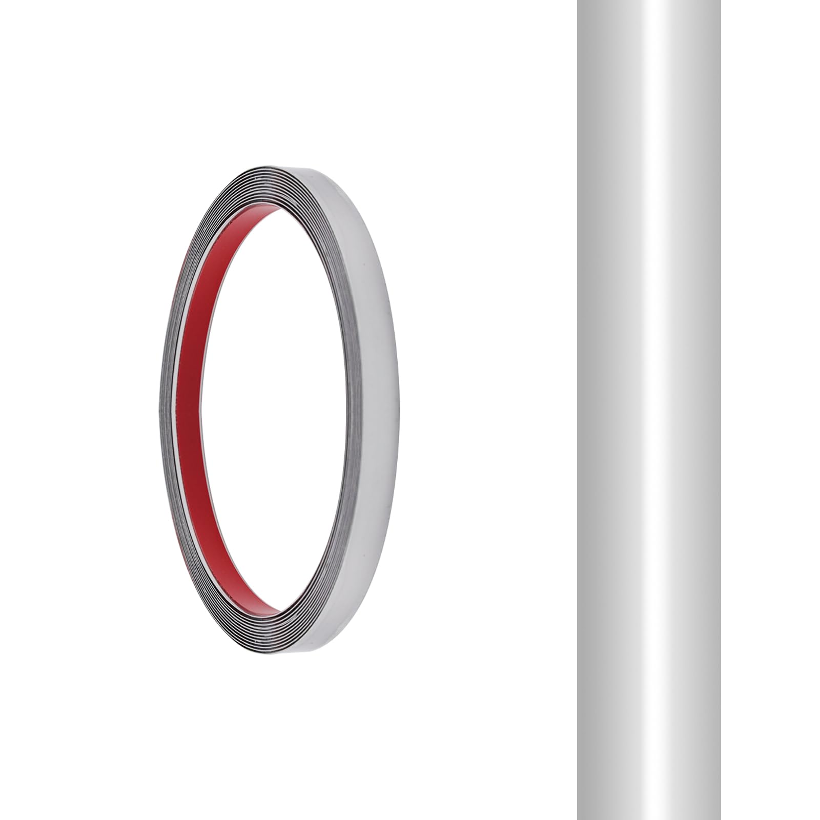 Photo 1 of Nicerity Wall Trim Molding, Stainless Steel Peel and Stick, Flexible Self-Adhesive Metal Trim for Ceiling, Mirror Frame, 16.4 ft x 0.4 in (Silver)