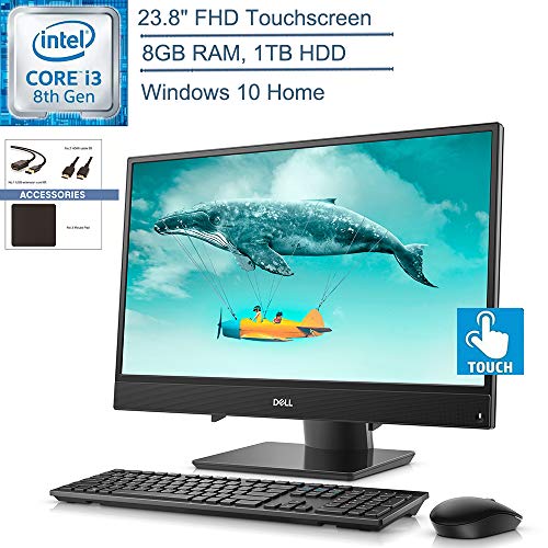 2020 Dell Inspiron 3480 23.8″ FHD Touchscreen All-in-One AIO Desktop Computer, 8th Gen Intel Core i3-8145U Beat i5-7200U, 8GB DDR4 RAM, 1TB HDD, Windows 10, YZAKKA Accessories