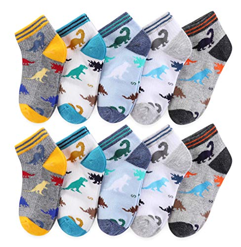 CHUNG Little Boys Thin Half-Mesh Low Cut Ankle Height Socks Summer 2-9Y10pk NJ-01,4-6Y