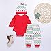 Mikrdoo Christmas Outfit Set My First Christmas Printed Rompers + Pants + Hat 3Pcs Clothes Set (12-18 Months, A)