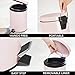mDesign Small Modern 1.3 Gallon Round Metal Lidded Step Trash Can, Compact Garbage Bin with Removable Liner Bucket and Handle for Bathroom, Kitchen, Craft Room, Office, Garage - Light Pink