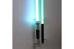 HHUXIUE Lightsaber Wall Mount - Stand & Display for Lightsabers & Swords (Transparent, 6 Holes)