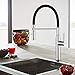 Yohom Black Kitchen Faucet with Pull Down Sprayer Stainless Steel Kitchen Sink Faucet High Arc Single Handle with Pull Out Dual Function Sprayer Modern Single Hole Faucet Brushed Finish