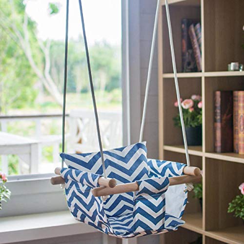 Dyna-Living Hanging Swing Indoor Outdoor Secure Canvas Hanging Swing Seat Chair Hammock Toy for Toddler