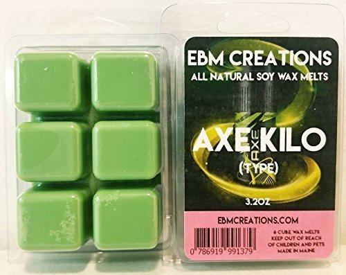 Axe Kilo (Type) - Scented All Natural Soy Wax Melts - 6 Cube Clamshell 3.2oz Highly Scented!