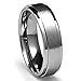 6MM Mens Titanium Ring Wedding Band with Flat Brushed Top and Polished Finish Edges [Size 12]