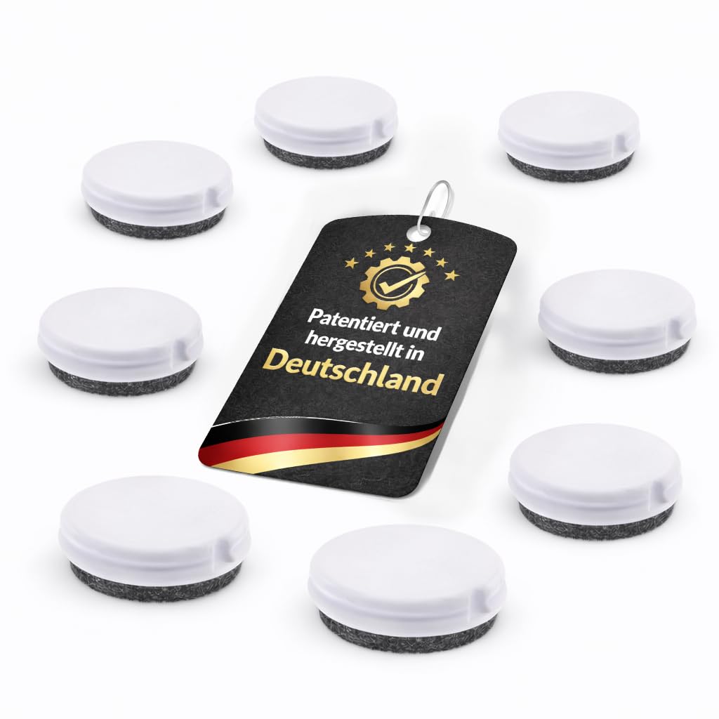 WAGNER QuickClick® chair glides reversible wool felt + plastic I 8pcs. set replacement glides interchangeable - DUO - diameter Ø 30 mm - for base Ø 30 mm - Made in Germany - 15833200