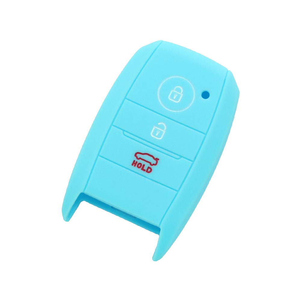 BROVACS Silicone Cover Protector Case Holder Skin Jacket Compatible with KIA 3 Button Smart Remote Key Fob CV9106 Light Blue