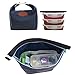 YJYdada Waterproof Thermal Cooler Insulated Lunch Box Portable Tote Storage Picnic Bags (Navy)