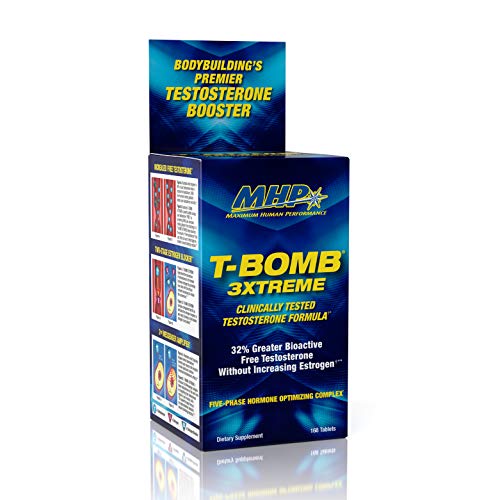 MHP Clinical Strength T-Bomb 3xtreme, Five-Phase Hormone Optimizing Complex, Testosterone Booster for Men 168 Count (Best Testosterone Booster For Lifting)