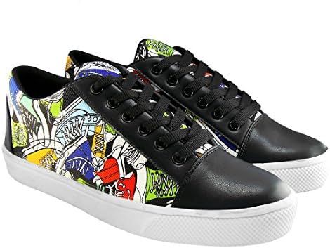Blinder Men's Trendy Black Printed Casual Sneakers Shoes for Men On Amazon.in