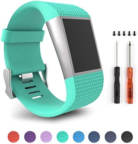 For Fitbit Surge,ToPoPo Replacement Strap Bands for Fitbit Surge Watch Fitness Tracker (Teal-L)