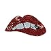 Crqes 1 Pcs Embroidered iron on patches for clothing Red sequins Lips DIY Motif Applique,9.83inch4.32inch