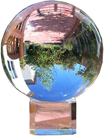 New Clear Crystal Ball, Crystal Meditation Ball Globe (80MM(3.15"), Clear With Free Stand)