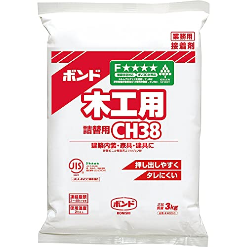ボンド 木工用 CH38 3kg(ポリ袋) #40250 酢酸ビニル樹脂系エマルジョン形接着剤 詰替用 内装 家具 建具 木工用接着剤 発泡スチロール
