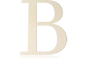 LONGAN CRAFT Large Wooden Letters 12 Inch Paintable Wood Letter B for Wall Decor, 1/5 Inch Thick Wooden Alphabet Letters Cutouts for DIY Crafts Project Unfinished Wood Birthday Wedding Party Home Decoration
