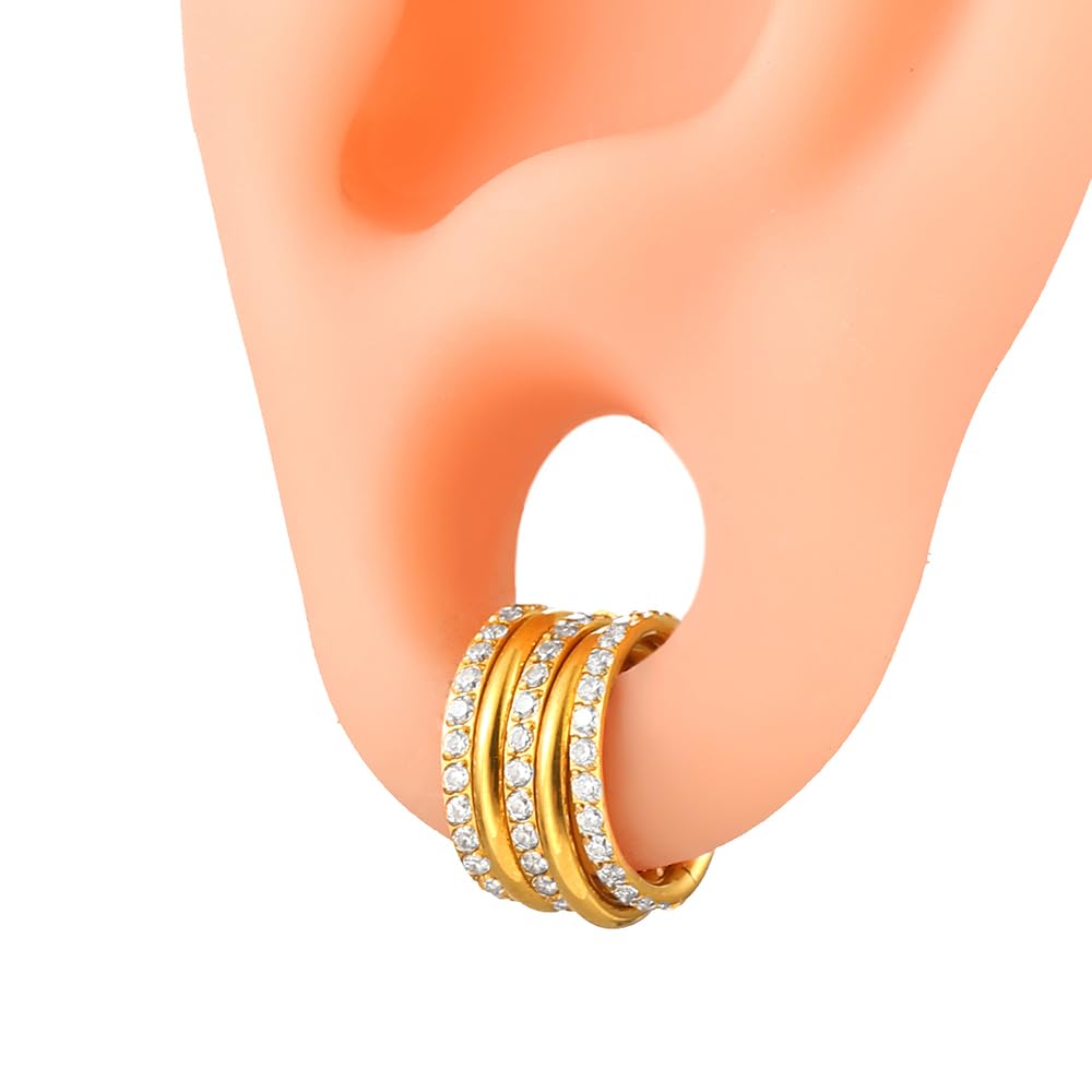 View 1 of ***COVER PHOTO FOR REFERENCE ONLY*** Casvort 5 PCS 16G 8mm Seamless Septum Nose Piercing Rings Segment Tragus Hoop Rings 316 Stainless Steel Gold Mixed Lobe Ring Stacks Clickers Ear Hangers Body Jewelry