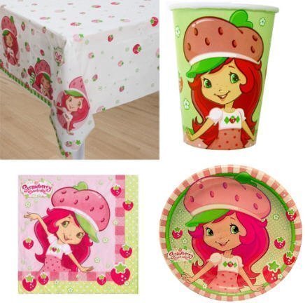 Strawberry Shortcake Party Supplies for 16 guests by MyMasterpeaces