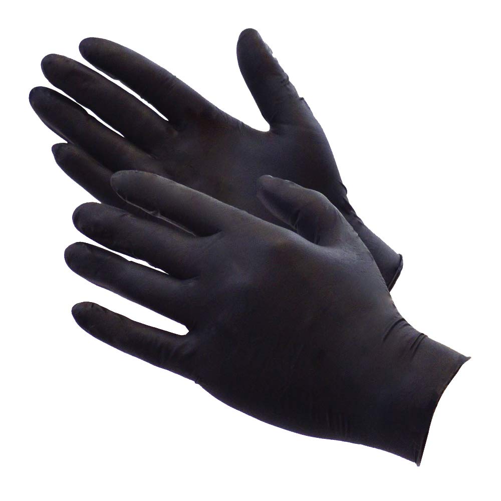 AURELIA BOLD Black Nitrile Powder Free Gloves Medium Box 0f 100 4.5mil