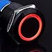 Ulincos Momentary Push Button Switch U19C3 1NO1NC Black Metal Shell with 12V Red LED Ring Suitable for 19mm 3/4