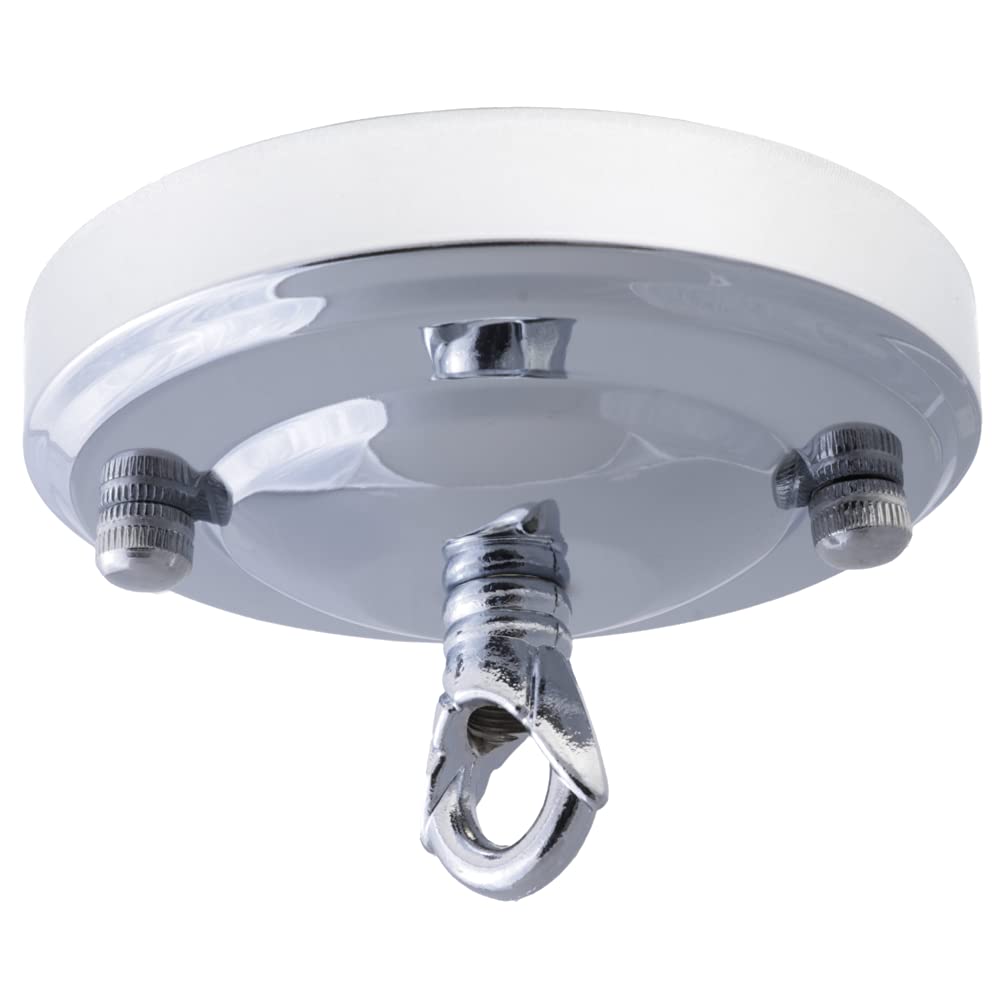 Art Deco Emporium Vintage Period Styled Complete Metal Ceiling Rose with Chain Loop (Fully Earthed) in Chrome Finish