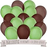 16 Pack of Latex Balloons (8 Brown and 8 Green), Health Care Stuffs